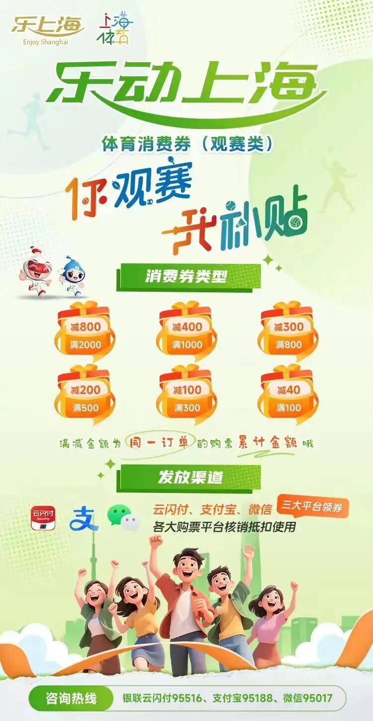 周五开抢！第二轮“乐动上海”体育消费券（观赛类）攻略来啦